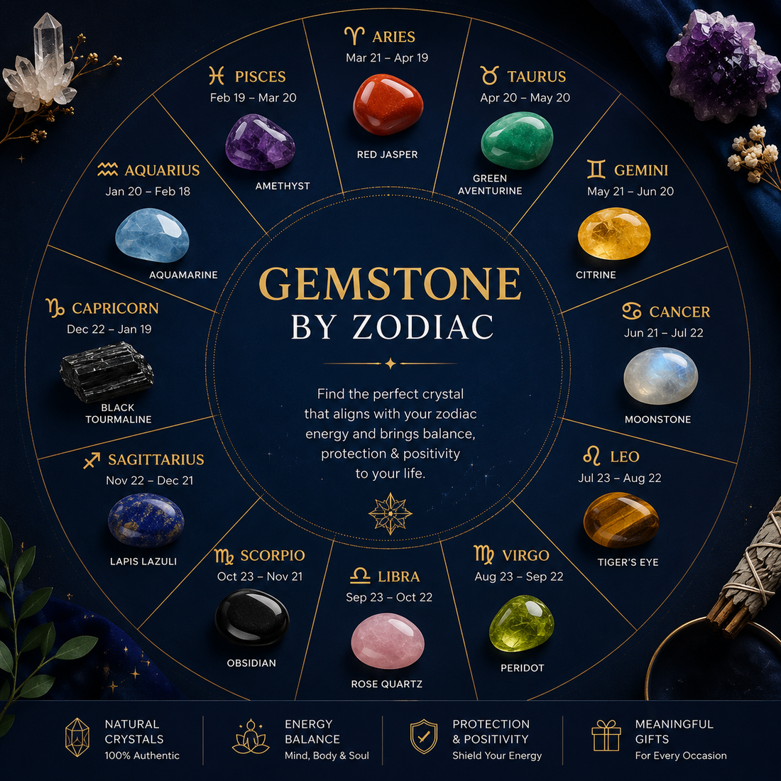 Gemstones by Zodiac: Find Your Perfect Crystal Match