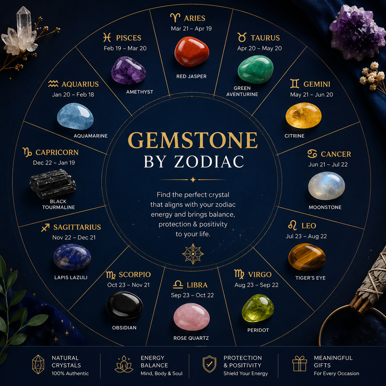 Gemstones by Zodiac: Find Your Perfect Crystal Match