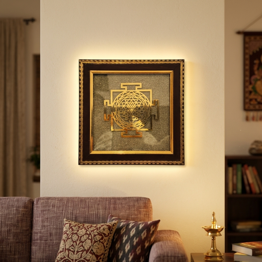 Shri Yantra Pyrite Frame