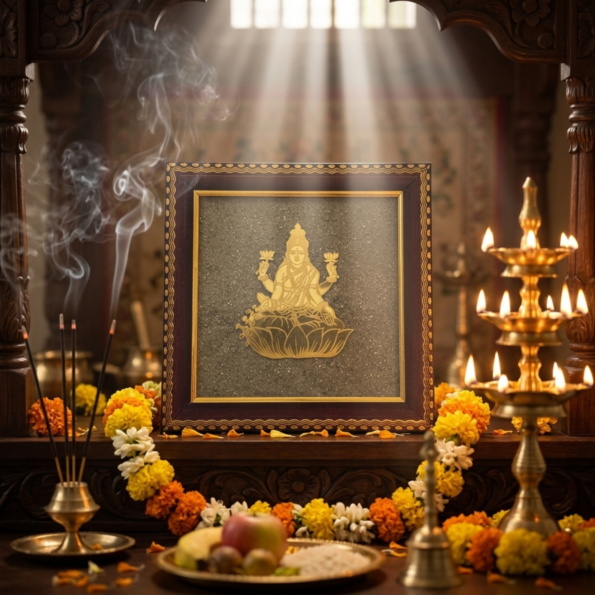 Lakshmi Ji Pyrite Frame