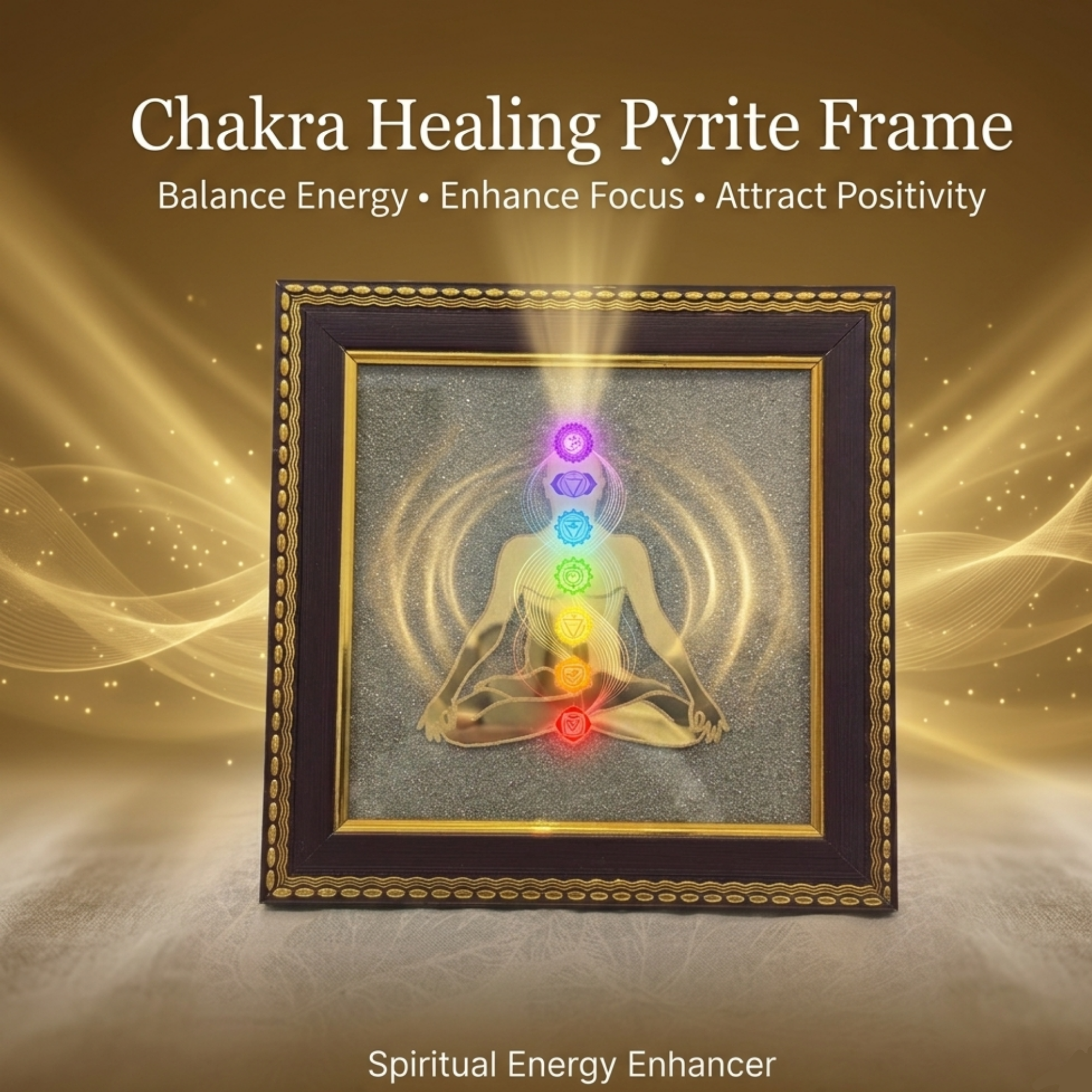 Seven Chakra Pyrite Frame