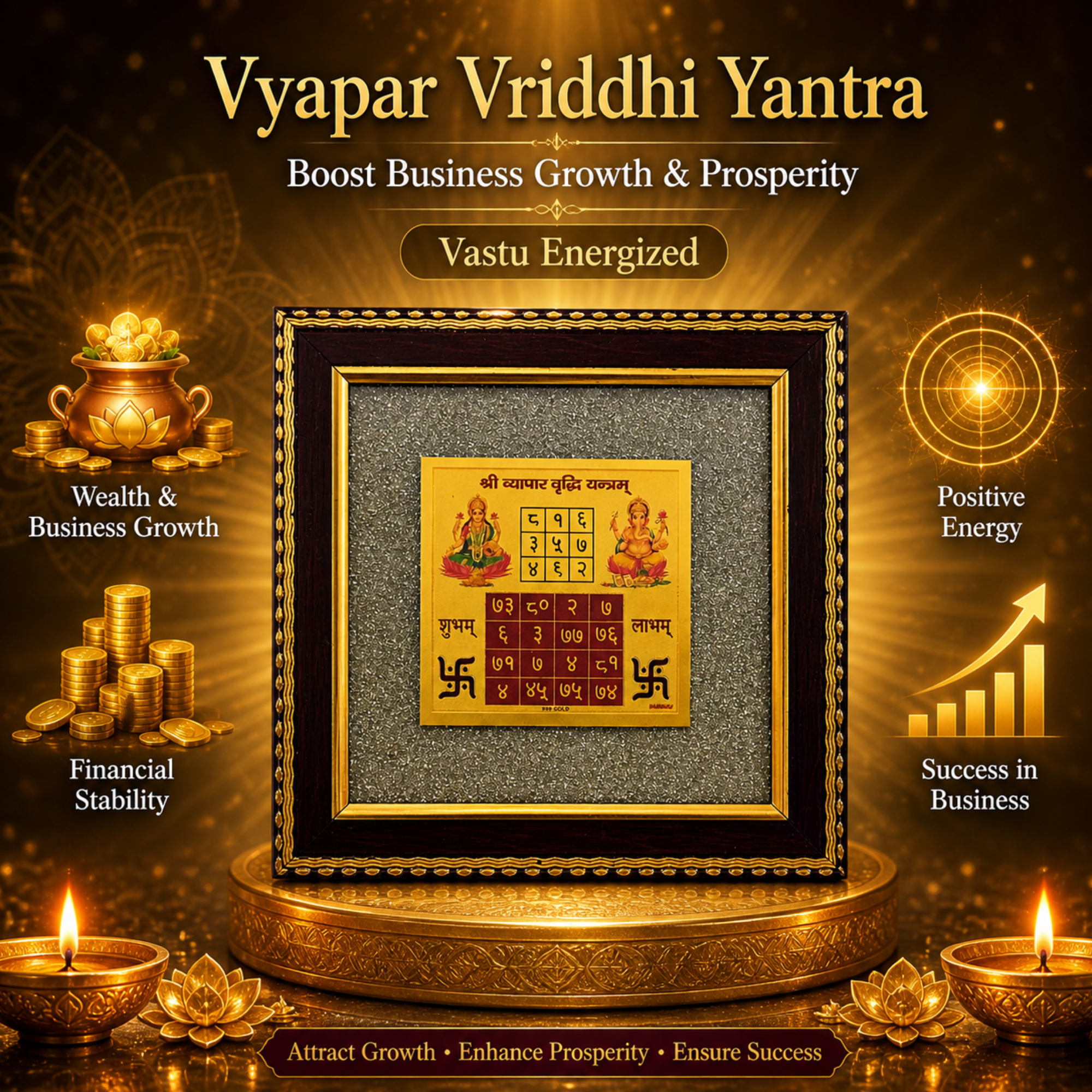 Vyapar Vriddhi Yantra Pyrite Frame