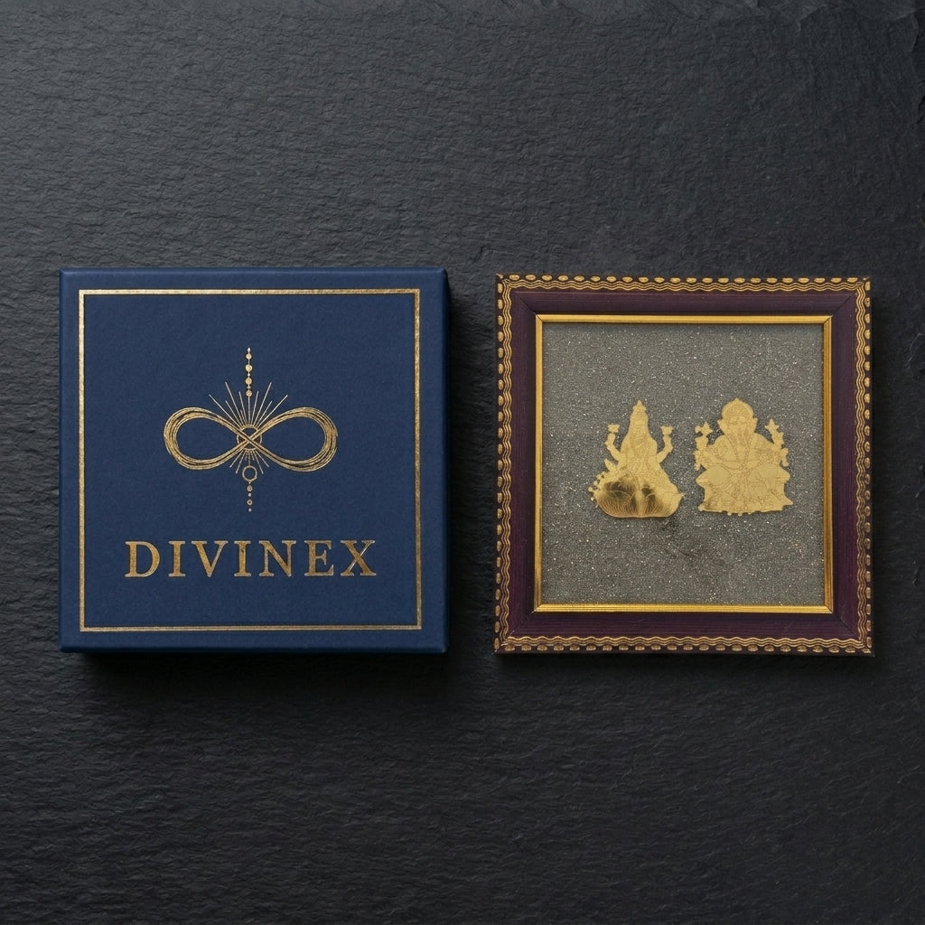 Lakshmi Ganesh Pyrite Frame