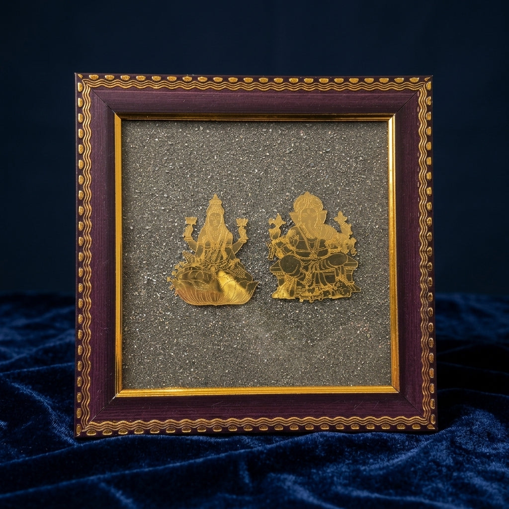 Lakshmi Ganesh Pyrite Frame