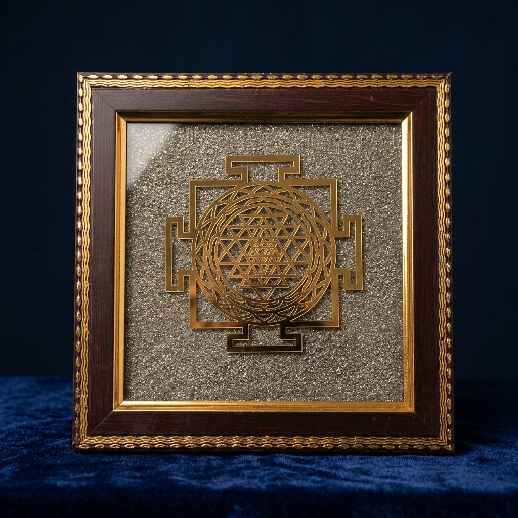 Shri Yantra Pyrite Frame